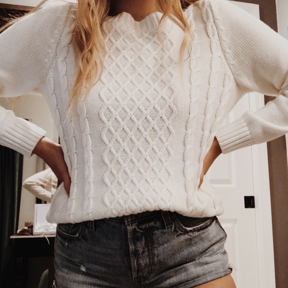 white fisherman sweater!